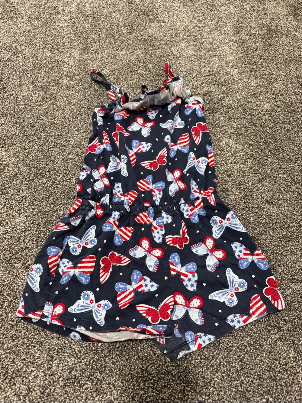 Medium (7/8) The Children’s Place Navy Butterfly Patriotic Romper